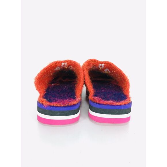 Red Knit Crochet Closed Toe Vintage Y2K 90s Platform Slippers Size 8 - Picture 9 of 11